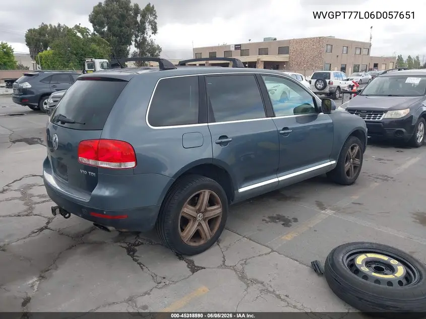 2006 Volkswagen Touareg V10 Tdi VIN: WVGPT77L06D057651 Lot: 45318590