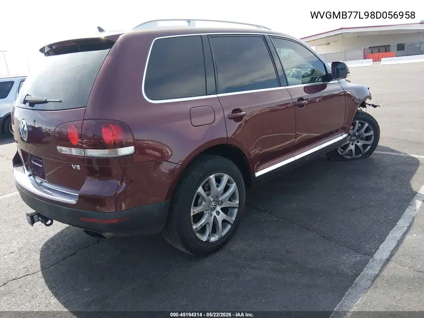 2008 Volkswagen Touareg 2 V8 Fsi VIN: WVGMB77L98D056958 Lot: 45194314