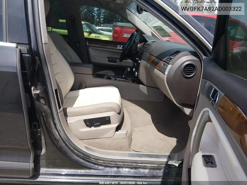 2010 Volkswagen Touareg V6 Tdi VIN: WVGFK7A92AD003322 Lot: 45013510