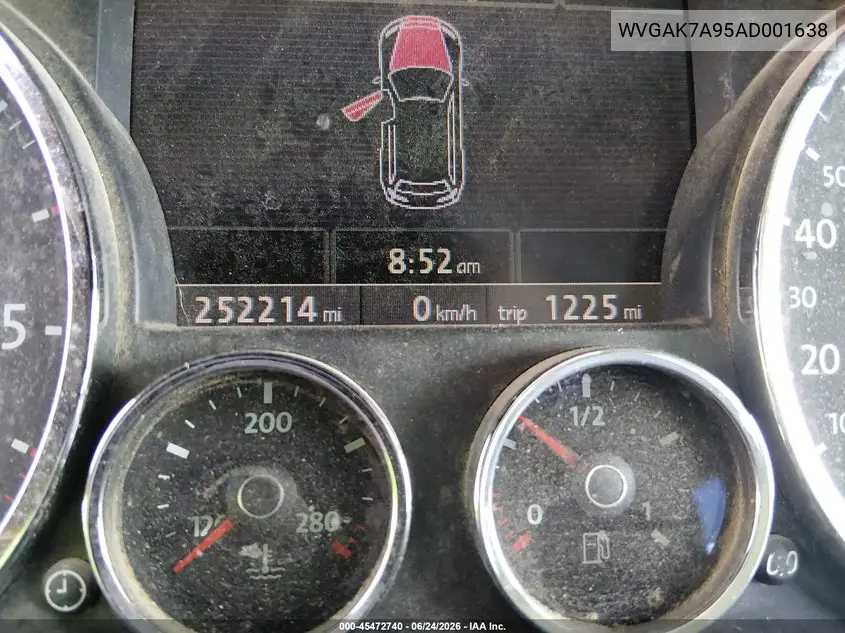 2010 Volkswagen Touareg V6 Tdi VIN: WVGAK7A95AD001638 Lot: 45472740