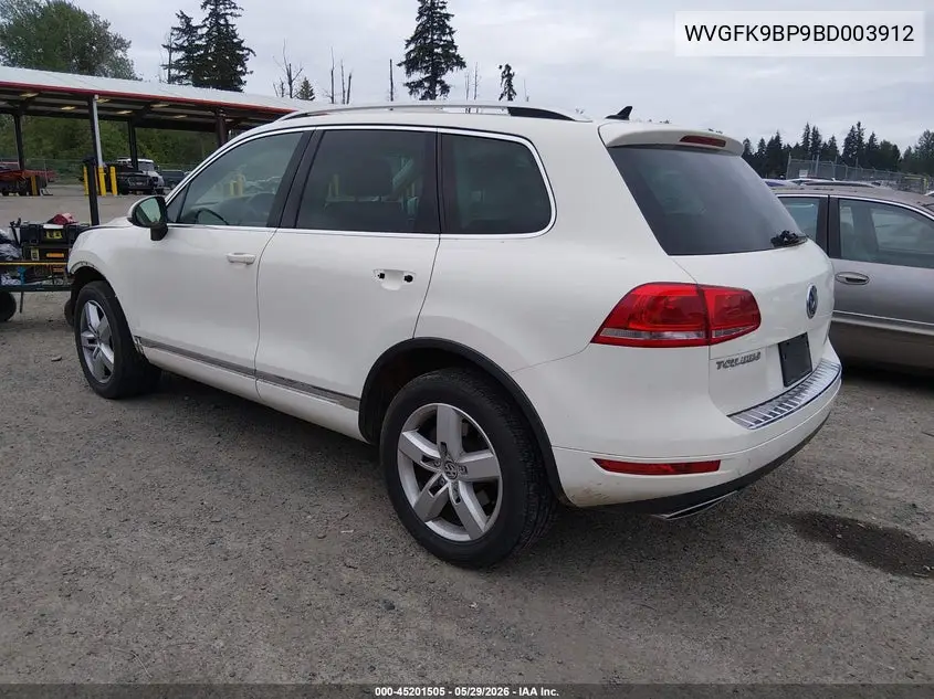 2011 Volkswagen Touareg Tdi Lux VIN: WVGFK9BP9BD003912 Lot: 45201505