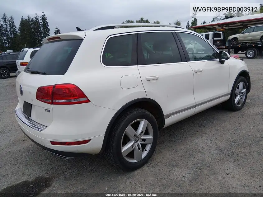 2011 Volkswagen Touareg Tdi Lux VIN: WVGFK9BP9BD003912 Lot: 45201505
