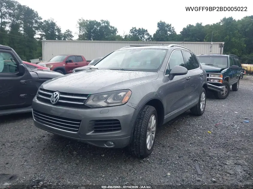 2011 Volkswagen Touareg Vr6 Sport VIN: WVGFF9BP2BD005022 Lot: 45625065