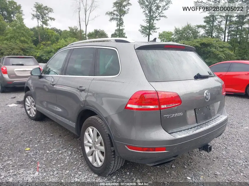 2011 Volkswagen Touareg Vr6 Sport VIN: WVGFF9BP2BD005022 Lot: 45625065