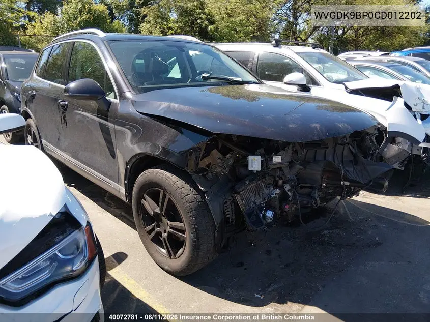 2012 Volkswagen Touareg Tdi VIN: WVGDK9BP0CD012202 Lot: 40072781