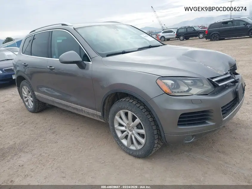 2012 Volkswagen Touareg Tdi Sport VIN: WVGEK9BP0CD006274 Lot: 44639687