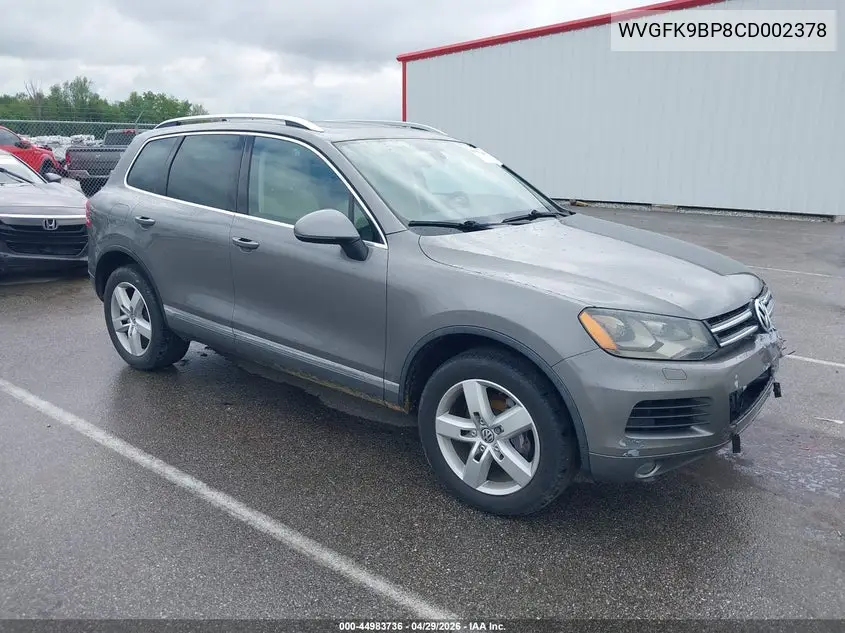 2012 Volkswagen Touareg Tdi Lux VIN: WVGFK9BP8CD002378 Lot: 44983736