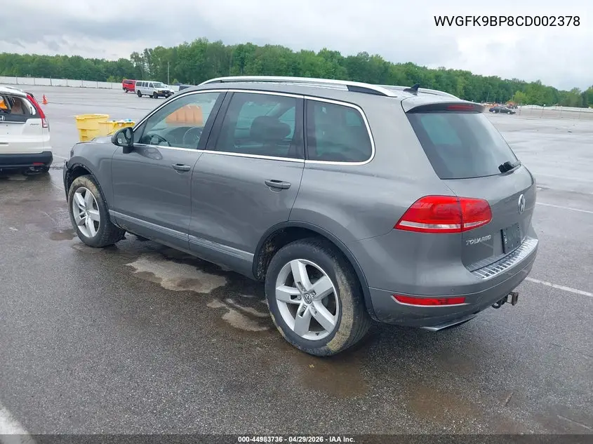 2012 Volkswagen Touareg Tdi Lux VIN: WVGFK9BP8CD002378 Lot: 44983736