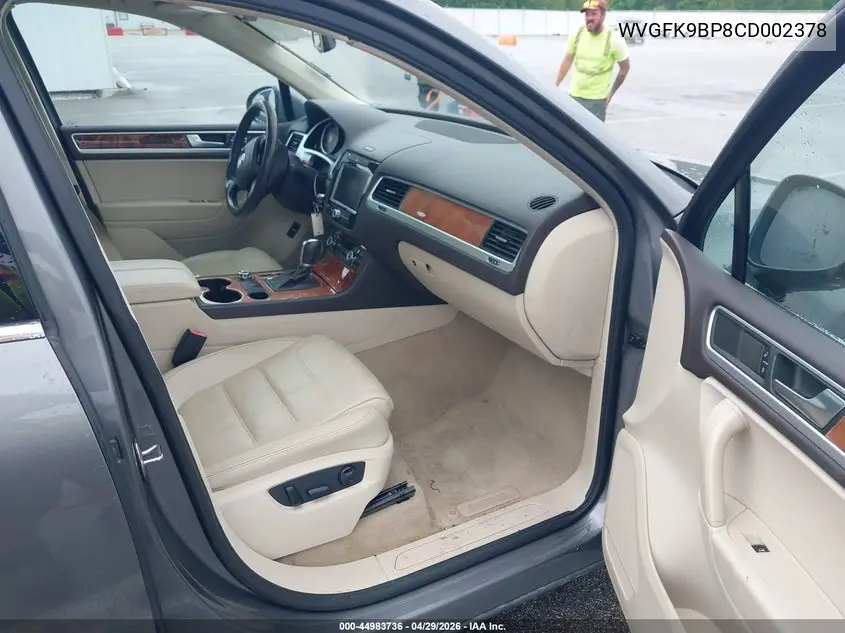 2012 Volkswagen Touareg Tdi Lux VIN: WVGFK9BP8CD002378 Lot: 44983736