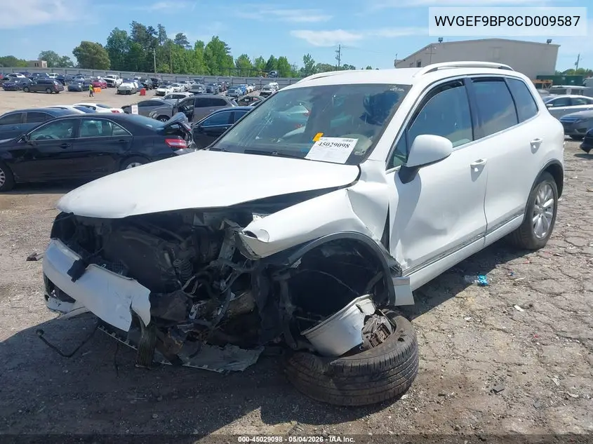 2012 Volkswagen Touareg Vr6 Sport VIN: WVGEF9BP8CD009587 Lot: 45029098