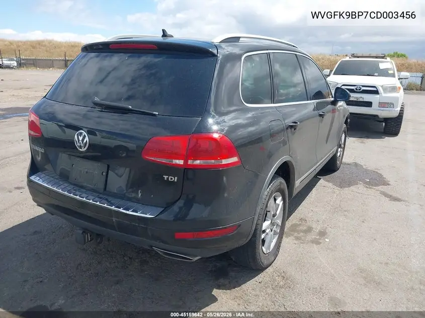 2012 Volkswagen Touareg Tdi Lux VIN: WVGFK9BP7CD003456 Lot: 45159642