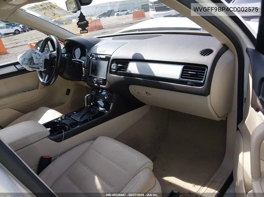 2012 Volkswagen Touareg Vr6 Sport VIN: WVGFF9BP4CD002575 Lot: 45220447