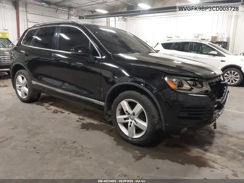 2012 Volkswagen Touareg Tdi Lux VIN: WVGFK9BP3CD003728 Lot: 45234693