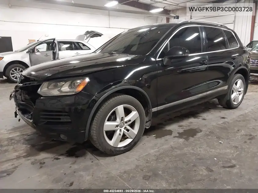 2012 Volkswagen Touareg Tdi Lux VIN: WVGFK9BP3CD003728 Lot: 45234693