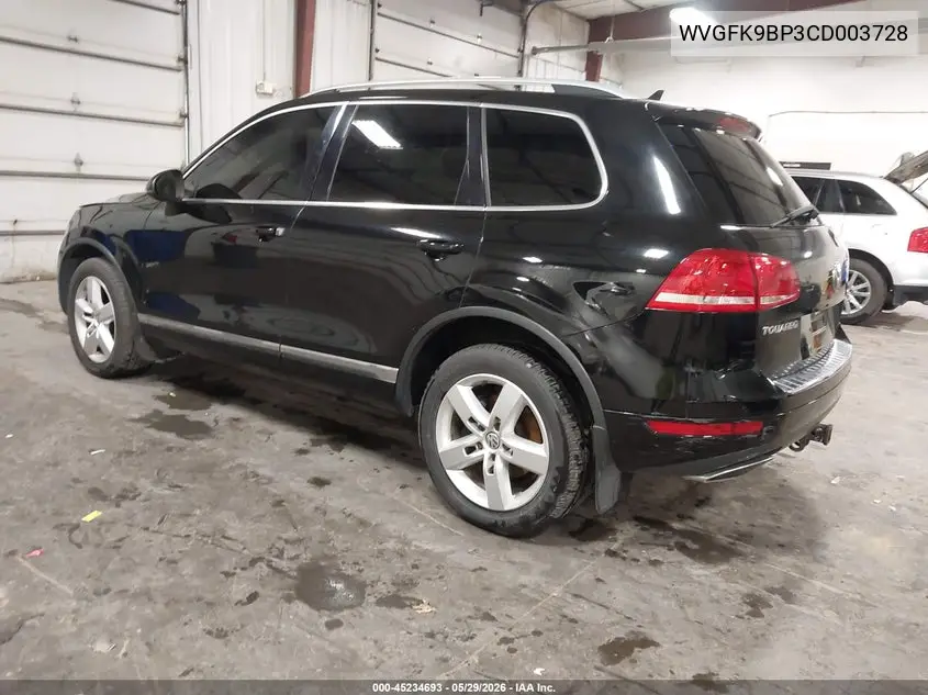 2012 Volkswagen Touareg Tdi Lux VIN: WVGFK9BP3CD003728 Lot: 45234693