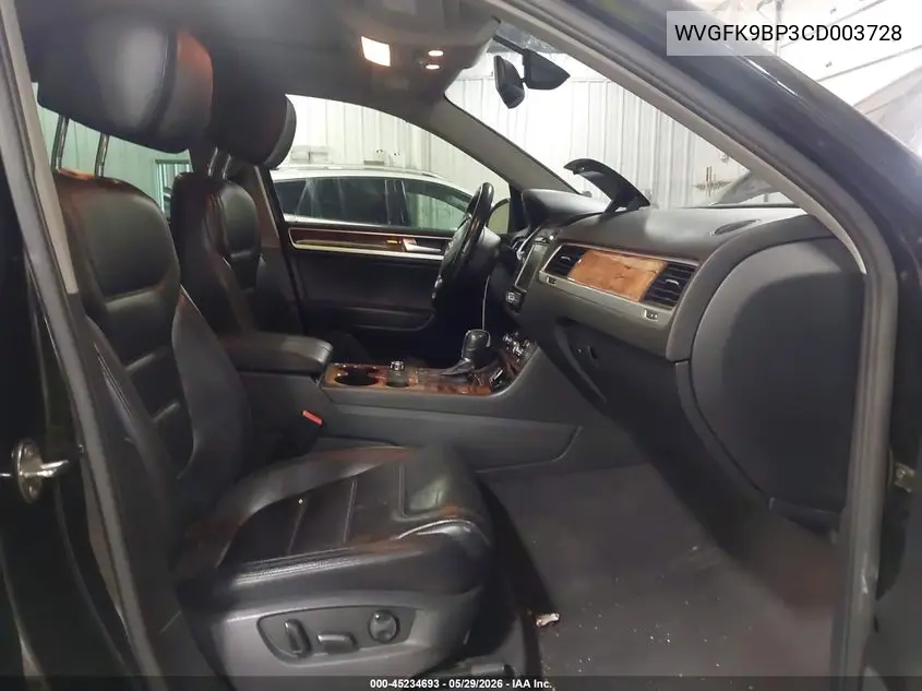 2012 Volkswagen Touareg Tdi Lux VIN: WVGFK9BP3CD003728 Lot: 45234693