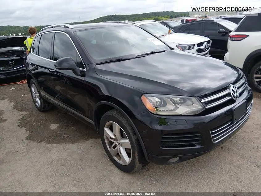 2012 Volkswagen Touareg Vr6 Lux VIN: WVGEF9BP4CD006301 Lot: 45294483