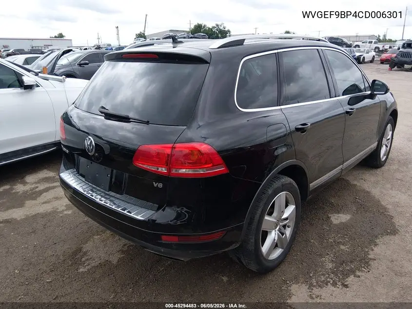 2012 Volkswagen Touareg Vr6 Lux VIN: WVGEF9BP4CD006301 Lot: 45294483