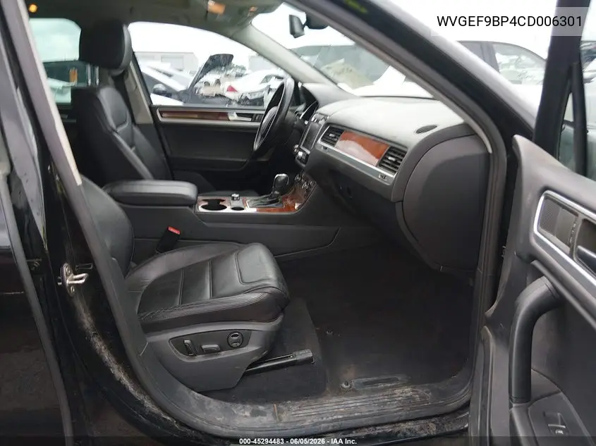 2012 Volkswagen Touareg Vr6 Lux VIN: WVGEF9BP4CD006301 Lot: 45294483