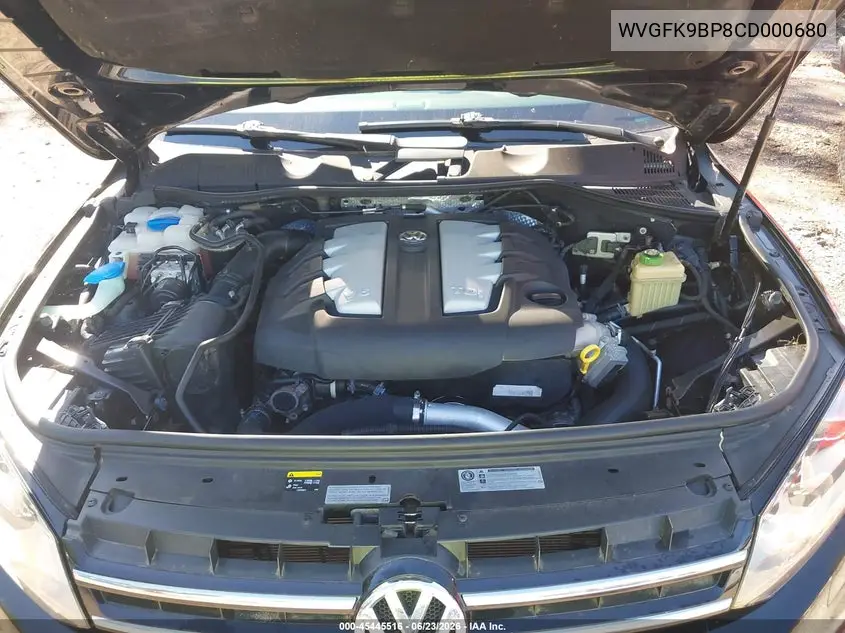 2012 Volkswagen Touareg Tdi Lux VIN: WVGFK9BP8CD000680 Lot: 45445516