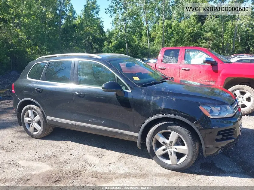 2012 Volkswagen Touareg Tdi Lux VIN: WVGFK9BP8CD000680 Lot: 45445516