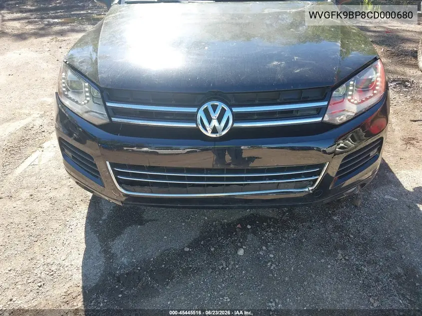 2012 Volkswagen Touareg Tdi Lux VIN: WVGFK9BP8CD000680 Lot: 45445516