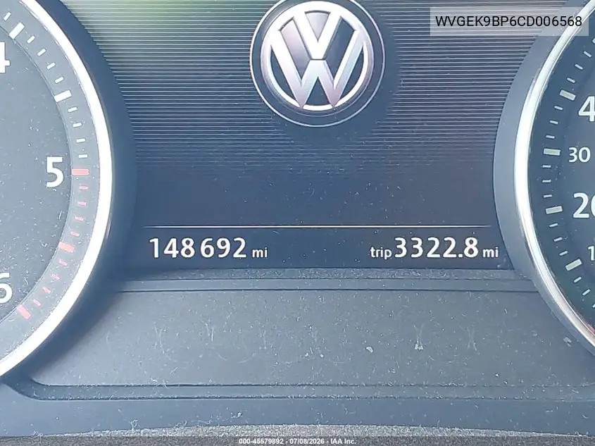 2012 Volkswagen Touareg Tdi Executive VIN: WVGEK9BP6CD006568 Lot: 45579892
