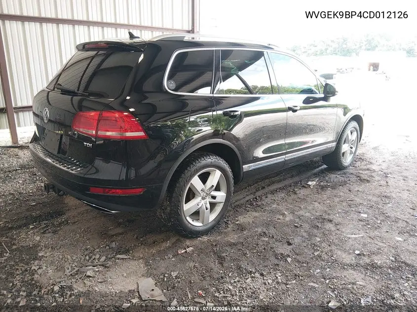 2012 Volkswagen Touareg Tdi Lux VIN: WVGEK9BP4CD012126 Lot: 45627575
