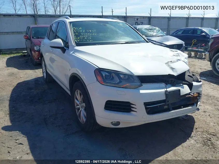 2013 Volkswagen Touareg V6 VIN: WVGEF9BP6DD010013 Lot: 12592395
