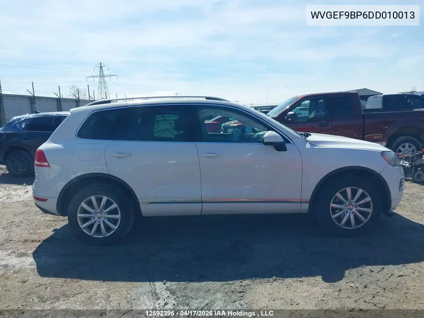 2013 Volkswagen Touareg V6 VIN: WVGEF9BP6DD010013 Lot: 12592395