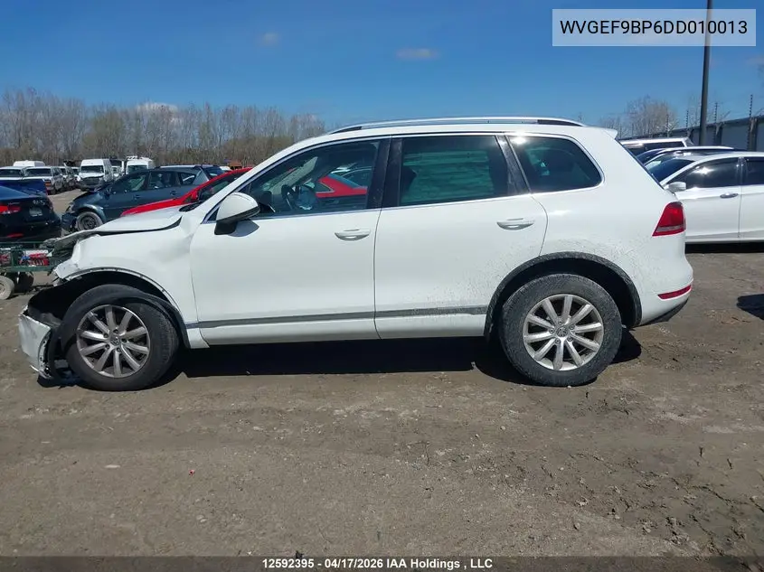2013 Volkswagen Touareg V6 VIN: WVGEF9BP6DD010013 Lot: 12592395