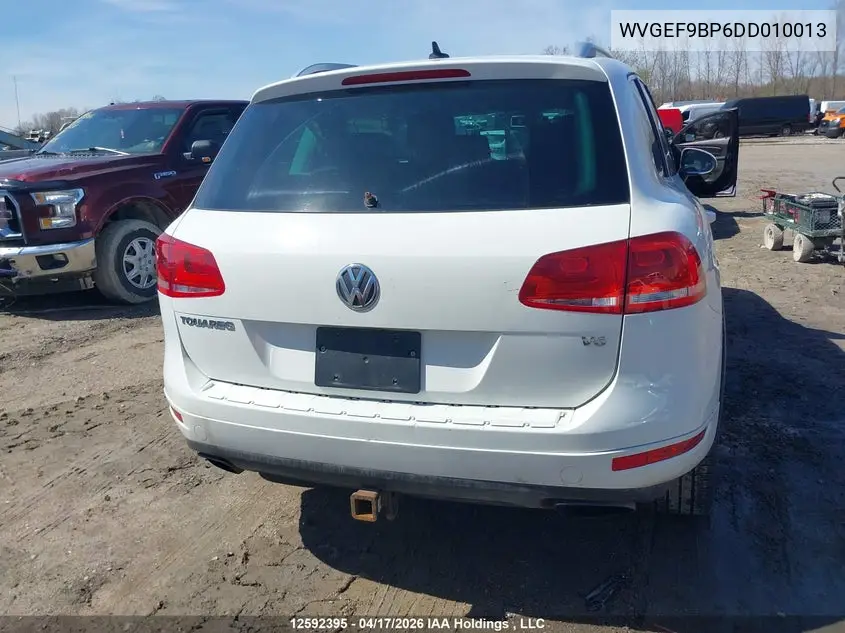 2013 Volkswagen Touareg V6 VIN: WVGEF9BP6DD010013 Lot: 12592395