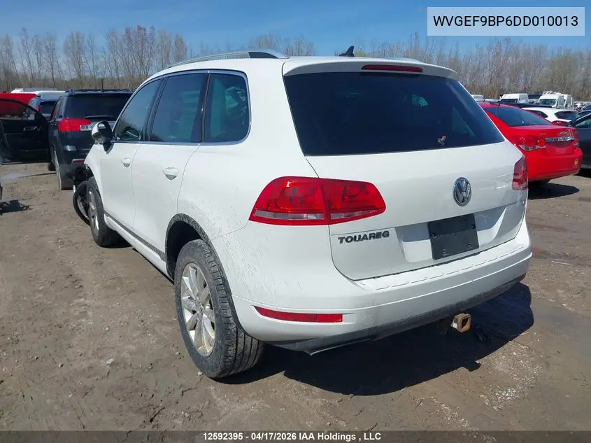 2013 Volkswagen Touareg V6 VIN: WVGEF9BP6DD010013 Lot: 12592395