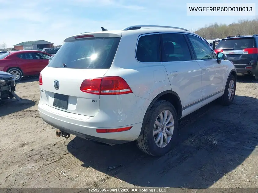 2013 Volkswagen Touareg V6 VIN: WVGEF9BP6DD010013 Lot: 12592395