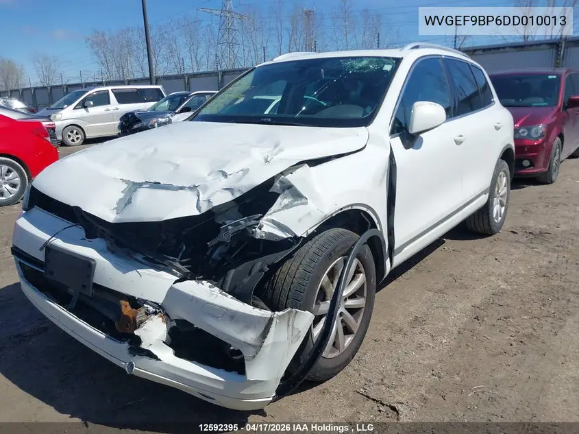 2013 Volkswagen Touareg V6 VIN: WVGEF9BP6DD010013 Lot: 12592395