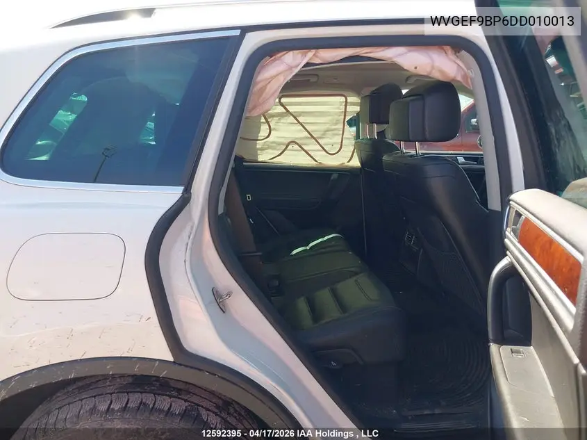 2013 Volkswagen Touareg V6 VIN: WVGEF9BP6DD010013 Lot: 12592395