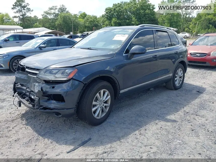 2013 Volkswagen Touareg Vr6 Sport VIN: WVGEF9BP2DD007903 Lot: 45077885
