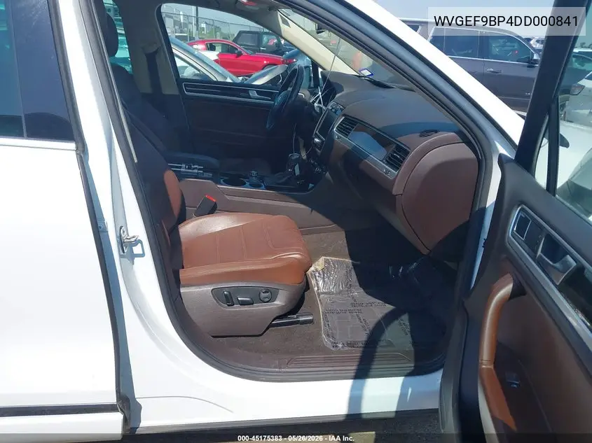 2013 Volkswagen Touareg Vr6 Executive VIN: WVGEF9BP4DD000841 Lot: 45175383