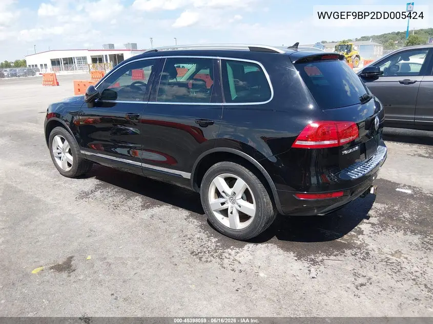 2013 Volkswagen Touareg Vr6 Lux VIN: WVGEF9BP2DD005424 Lot: 45398059