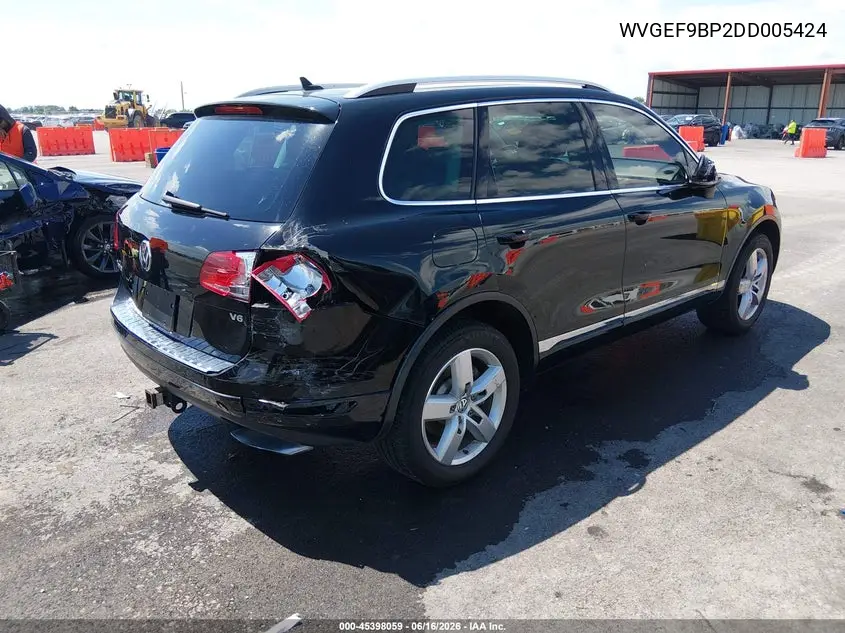 2013 Volkswagen Touareg Vr6 Lux VIN: WVGEF9BP2DD005424 Lot: 45398059