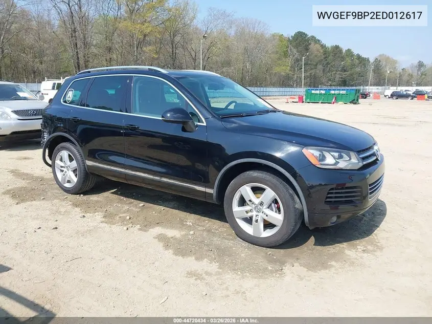 2014 Volkswagen Touareg 3.6L Lux VIN: WVGEF9BP2ED012617 Lot: 44720434
