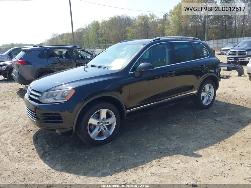 2014 Volkswagen Touareg 3.6L Lux VIN: WVGEF9BP2ED012617 Lot: 44720434