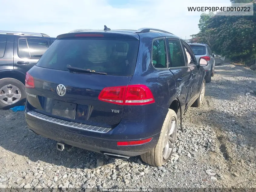 2014 Volkswagen Touareg Tdi Executive VIN: WVGEP9BP4ED010722 Lot: 45278594