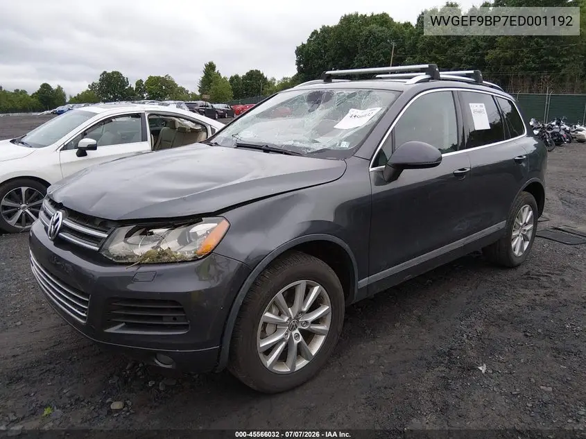 2014 Volkswagen Touareg 3.6L Sport VIN: WVGEF9BP7ED001192 Lot: 45566032