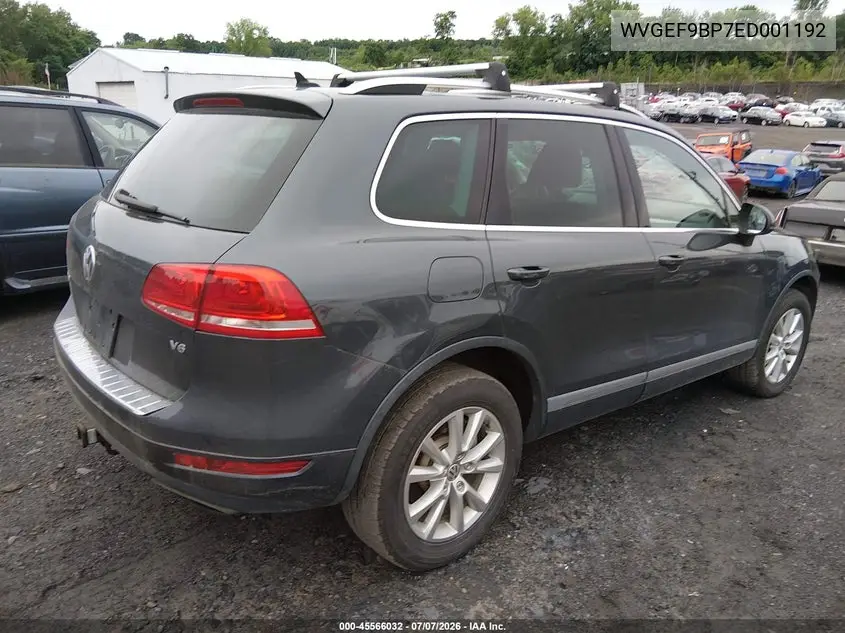 2014 Volkswagen Touareg 3.6L Sport VIN: WVGEF9BP7ED001192 Lot: 45566032