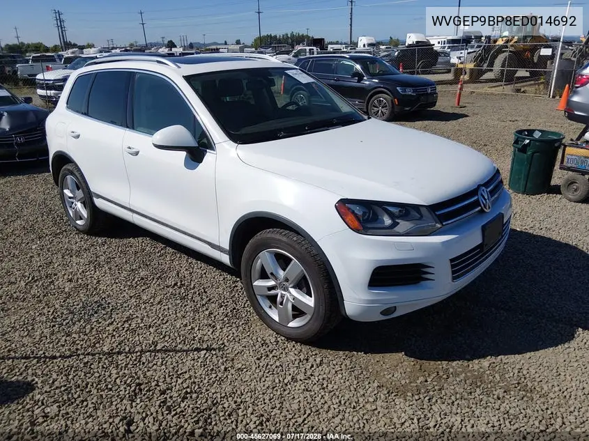 2014 Volkswagen Touareg Tdi Lux VIN: WVGEP9BP8ED014692 Lot: 45627069