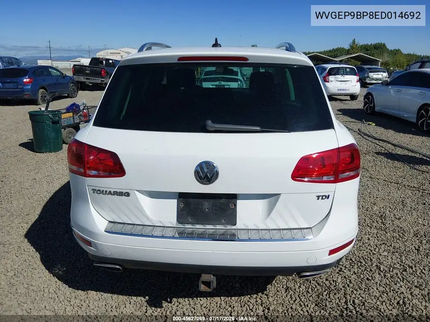 2014 Volkswagen Touareg Tdi Lux VIN: WVGEP9BP8ED014692 Lot: 45627069