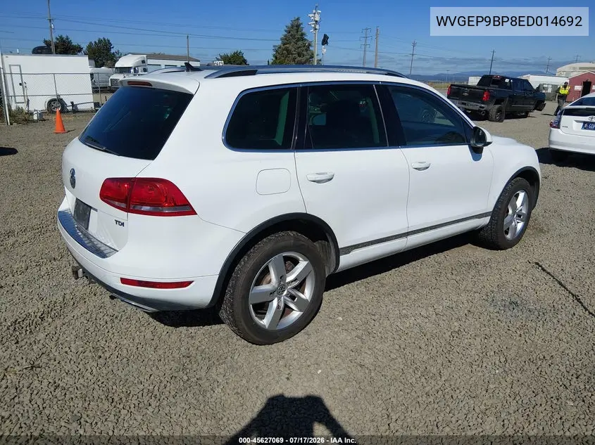 2014 Volkswagen Touareg Tdi Lux VIN: WVGEP9BP8ED014692 Lot: 45627069