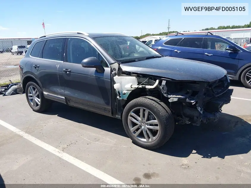 2015 Volkswagen Touareg V6 Lux VIN: WVGEF9BP4FD005105 Lot: 45382918