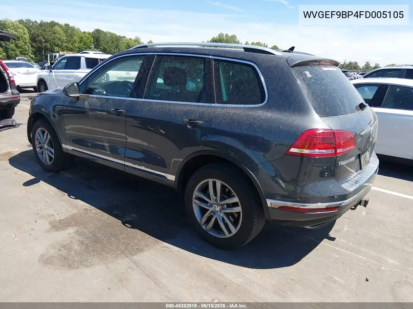 2015 Volkswagen Touareg V6 Lux VIN: WVGEF9BP4FD005105 Lot: 45382918